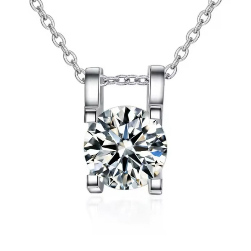 Moissanite 1 CT Pendant Necklace - Picture 5 of 12